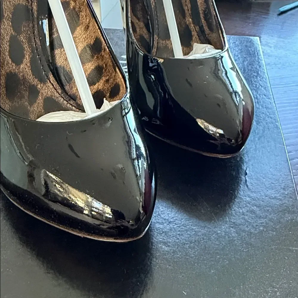 Dolce & Gabbana Black and Animal Print Heels